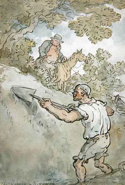 The Hedger and Ditcher Oil Painting by Thomas Rowlandson