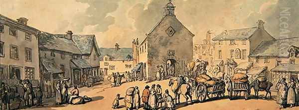 Market Place, Llanrwst, c.1797 Oil Painting by Thomas Rowlandson