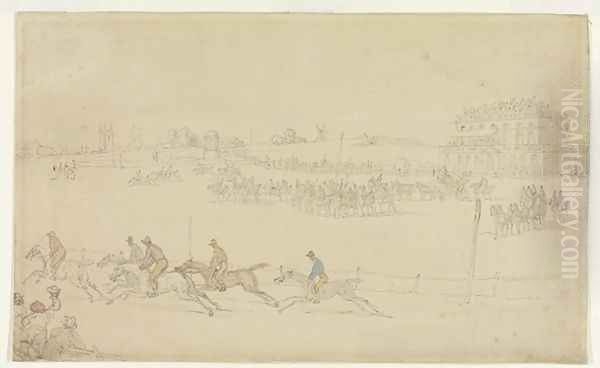 A Race of the Knavesmire at York Oil Painting by Thomas Rowlandson