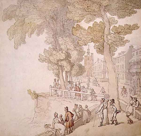 Cheyne Walk, Chelsea Oil Painting by Thomas Rowlandson