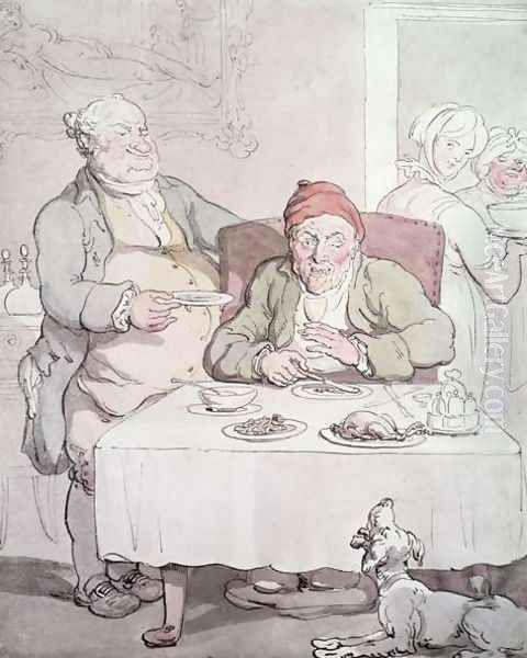 Gluttony Oil Painting by Thomas Rowlandson