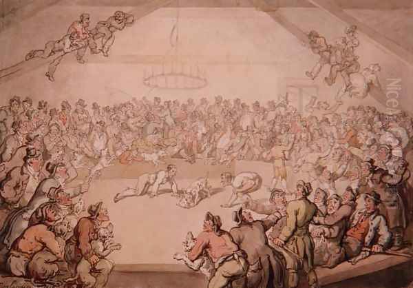 The Dog Fight 2 Oil Painting by Thomas Rowlandson