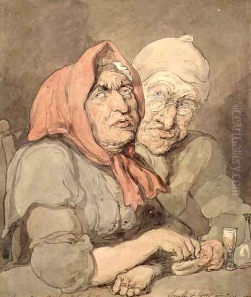 Snuff and Gin Oil Painting by Thomas Rowlandson