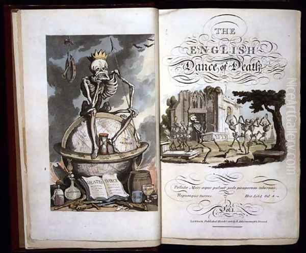 Title page from The English Dance of Death, pub. by R. Ackermann, 1816 Oil Painting by Thomas Rowlandson