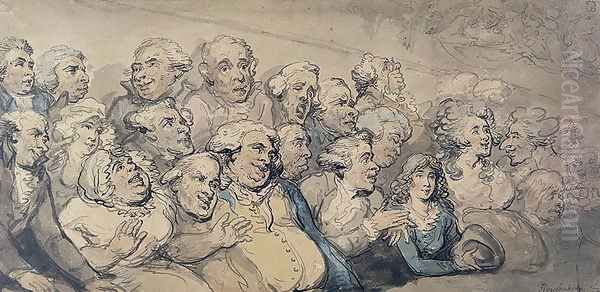 An Audience at Drury Lane Theatre Oil Painting by Thomas Rowlandson