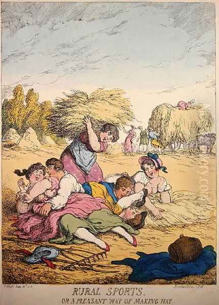 Rural Sports or A Pleasant way of making Hay, 1814 Oil Painting by Thomas Rowlandson