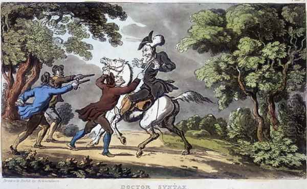 Doctor Syntax and Highwaymen, 1813 Oil Painting by Thomas Rowlandson