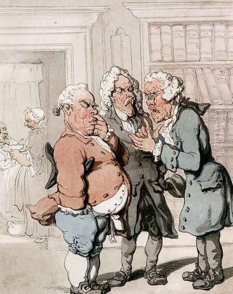 The Doctor's Consultation Oil Painting by Thomas Rowlandson