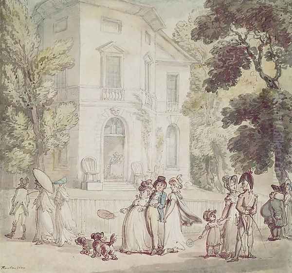 A Sunday Afternoon Promenade Oil Painting by Thomas Rowlandson