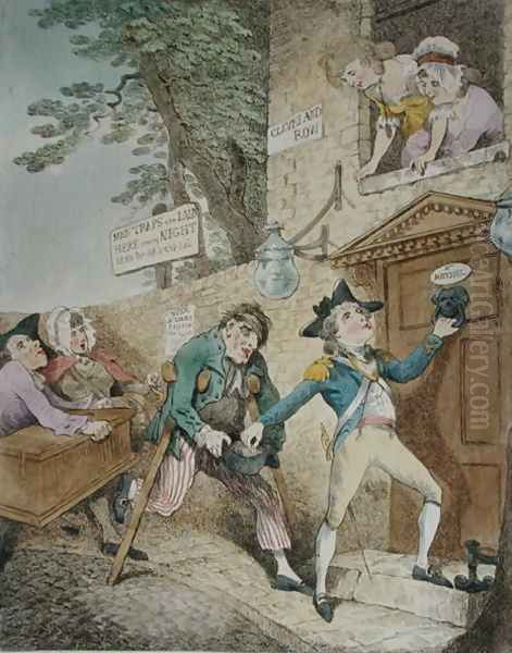 Charity Covereth a Multitude of Sins, published by Hannah Humphrey in 1781 Oil Painting by Thomas Rowlandson