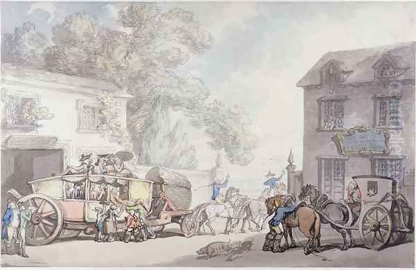 Travelling in France, c.1790 Oil Painting by Thomas Rowlandson