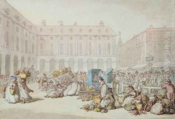 Covent Garden Market Oil Painting by Thomas Rowlandson