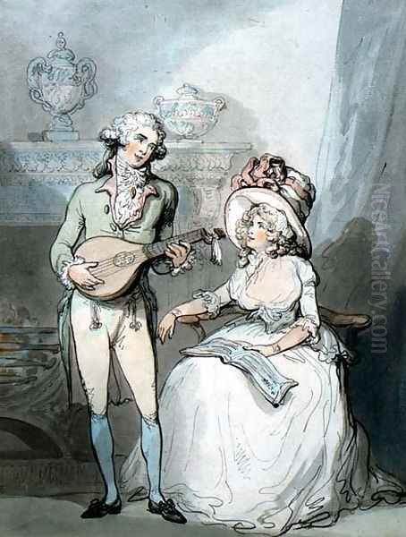 The Duet Oil Painting by Thomas Rowlandson