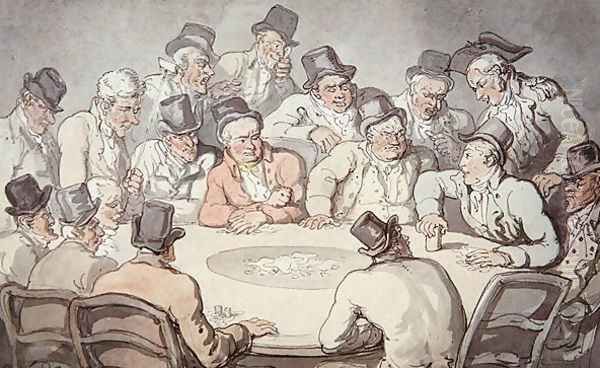 The Gaming Table Oil Painting by Thomas Rowlandson