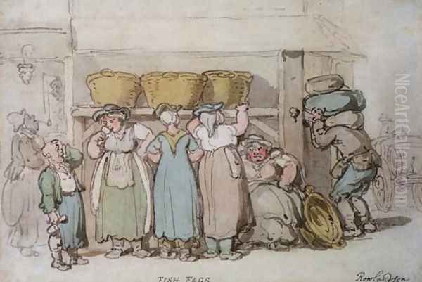 Fish Fags Oil Painting by Thomas Rowlandson