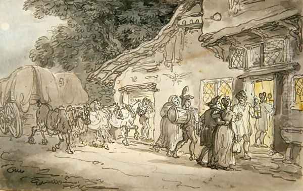 The Waggoners Rest, c.1800-05 Oil Painting by Thomas Rowlandson