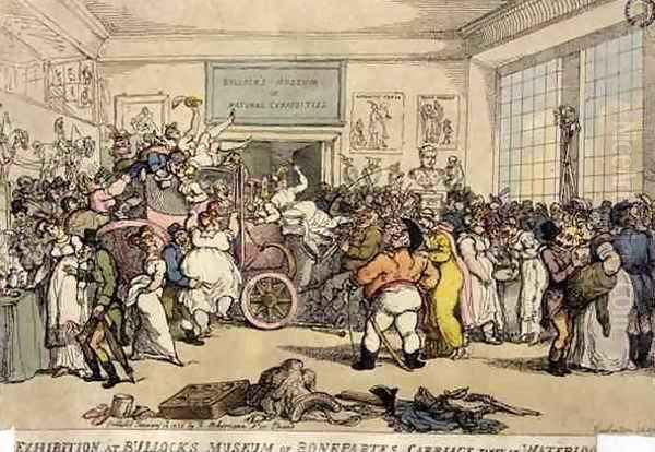 Exhibition at Bullocks Museum of Bonapartes Carriage Taken at Waterloo, pub. by Rudolph Ackermann, 1816 Oil Painting by Thomas Rowlandson