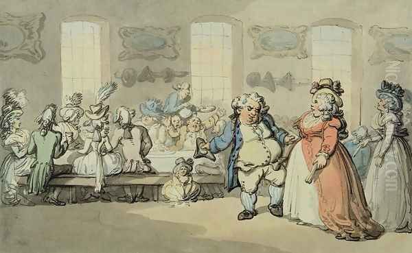 The Breakfast, from Scenes at Bath Oil Painting by Thomas Rowlandson