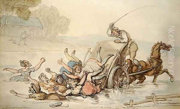 The Carter and the Gypsies Oil Painting by Thomas Rowlandson