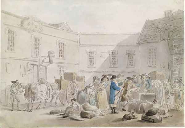 The Customs House at Boulogne Oil Painting by Thomas Rowlandson