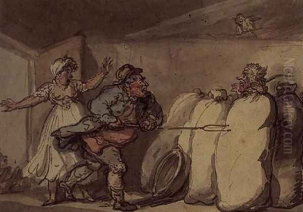 The Discovery Oil Painting by Thomas Rowlandson