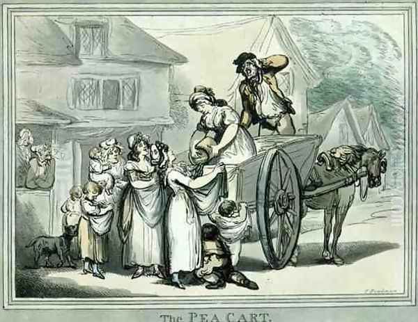 The Pea Cart, pub. by S.W. Fores Oil Painting by Thomas Rowlandson