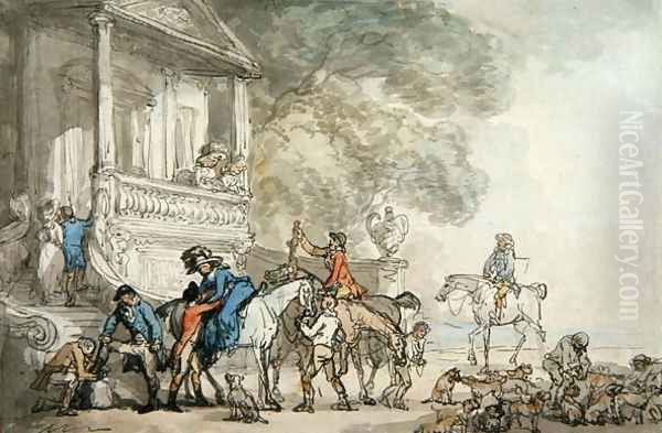 The Return from the Hunt, 1787 Oil Painting by Thomas Rowlandson