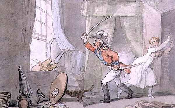 The Angry Husband Oil Painting by Thomas Rowlandson