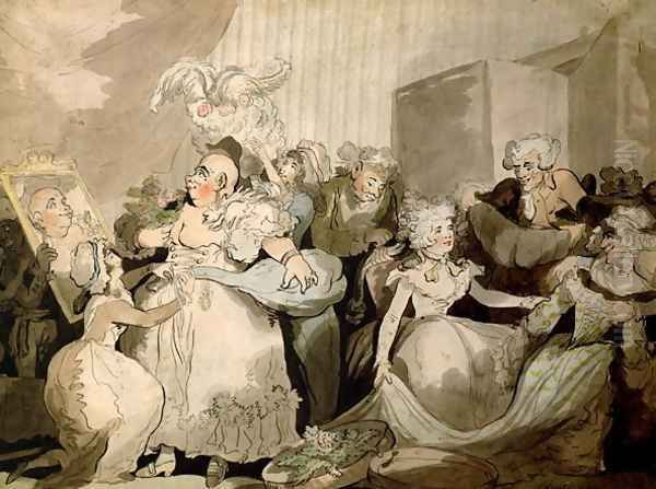 Dressing for the Masquerade Oil Painting by Thomas Rowlandson