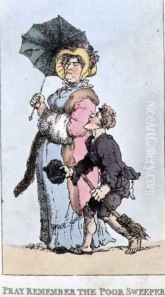 Pray Remember the Poor Sweeper, 1820 Oil Painting by Thomas Rowlandson