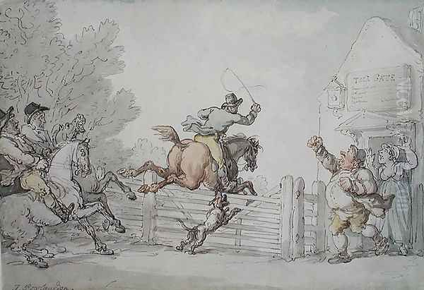 Evading the Toll, c.1805-10 Oil Painting by Thomas Rowlandson