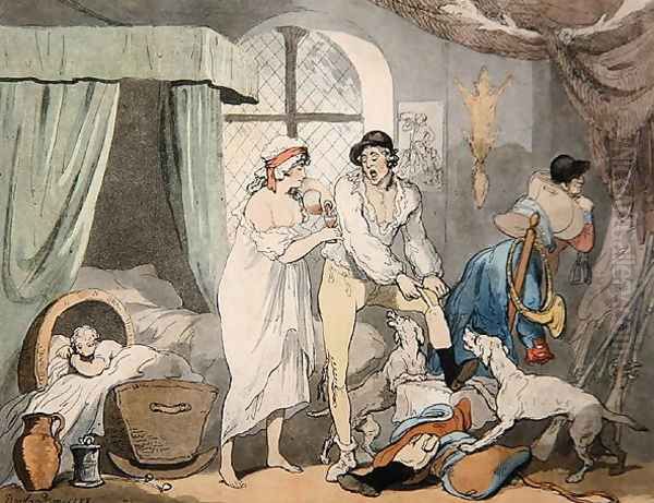 Four oClock in the Country, pub. 1788 Oil Painting by Thomas Rowlandson