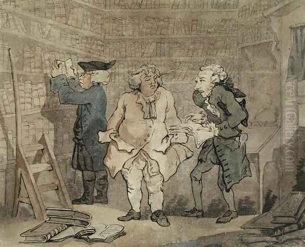 The Author and his Publisher, 1784 Oil Painting by Thomas Rowlandson