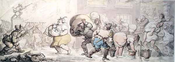 The Fire Oil Painting by Thomas Rowlandson