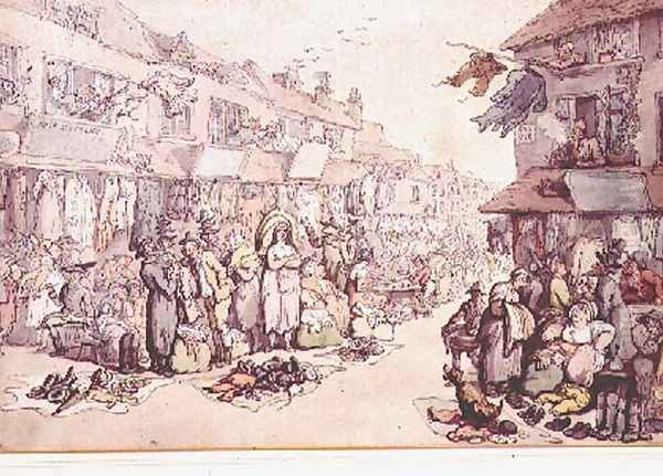 The Rag Fair Oil Painting by Thomas Rowlandson