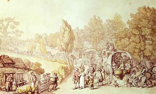 Road to Epsom, 1812 Oil Painting by Thomas Rowlandson