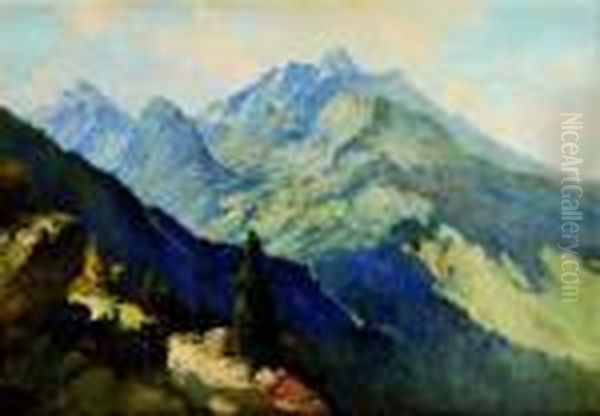 Tatry Oil Painting by Antal Neogrady