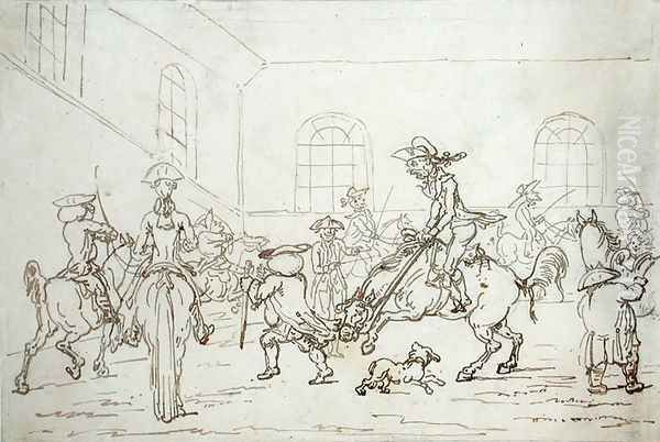 The Riding School Oil Painting by Thomas Rowlandson