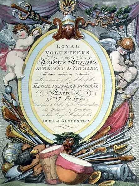 Loyal Volunteers of London, title page Oil Painting by Thomas Rowlandson