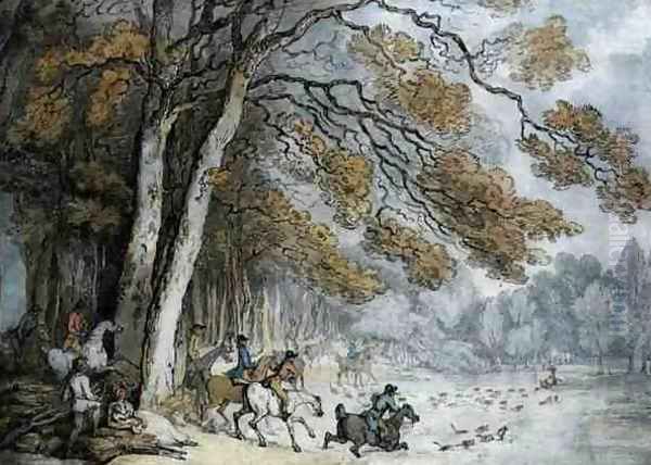 The Stag Hunt Oil Painting by Thomas Rowlandson