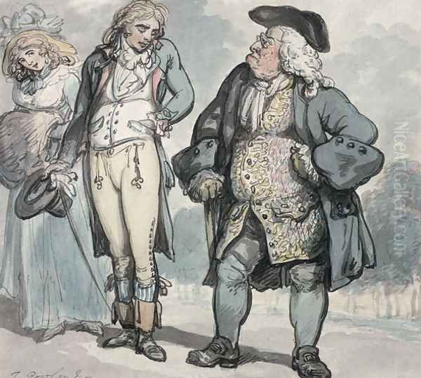 Fathers Displeasure Oil Painting by Thomas Rowlandson