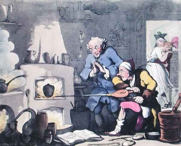 Hocus Pocus or Searching for the Philosophers Stone, published March 1800 Oil Painting by Thomas Rowlandson