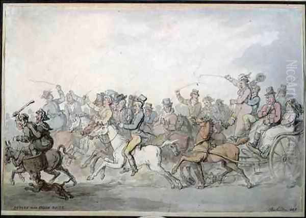 Return from Epsom Races, 1823 Oil Painting by Thomas Rowlandson