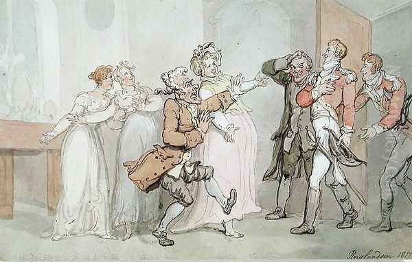 The Return of the Soldier, 1817 Oil Painting by Thomas Rowlandson