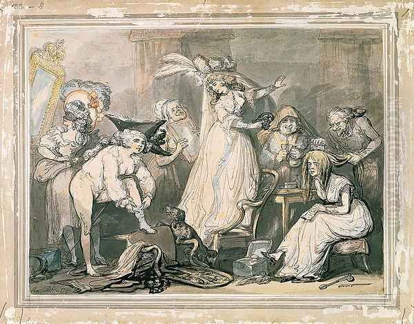 Dressing for a Masquerade, 1790 Oil Painting by Thomas Rowlandson