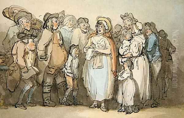 The Ballad Singer Oil Painting by Thomas Rowlandson