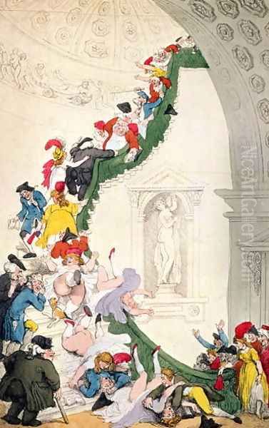 The Exhibition Stare Case, c.1800 Oil Painting by Thomas Rowlandson