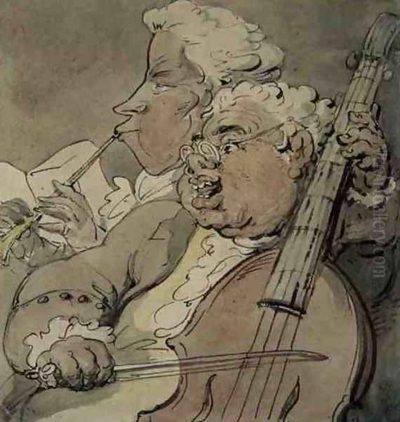 Two Musicians, c.1774 Oil Painting by Thomas Rowlandson