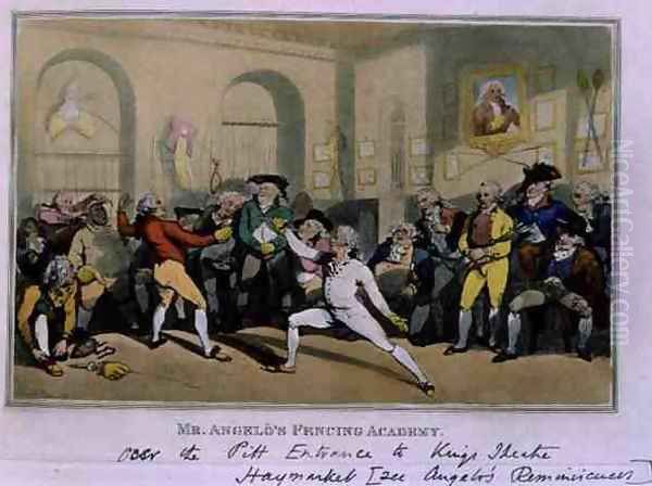 Mr Angelos Fencing Academy, 1791 Oil Painting by Thomas Rowlandson