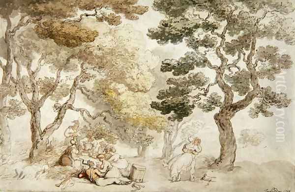 The Picnic Oil Painting by Thomas Rowlandson